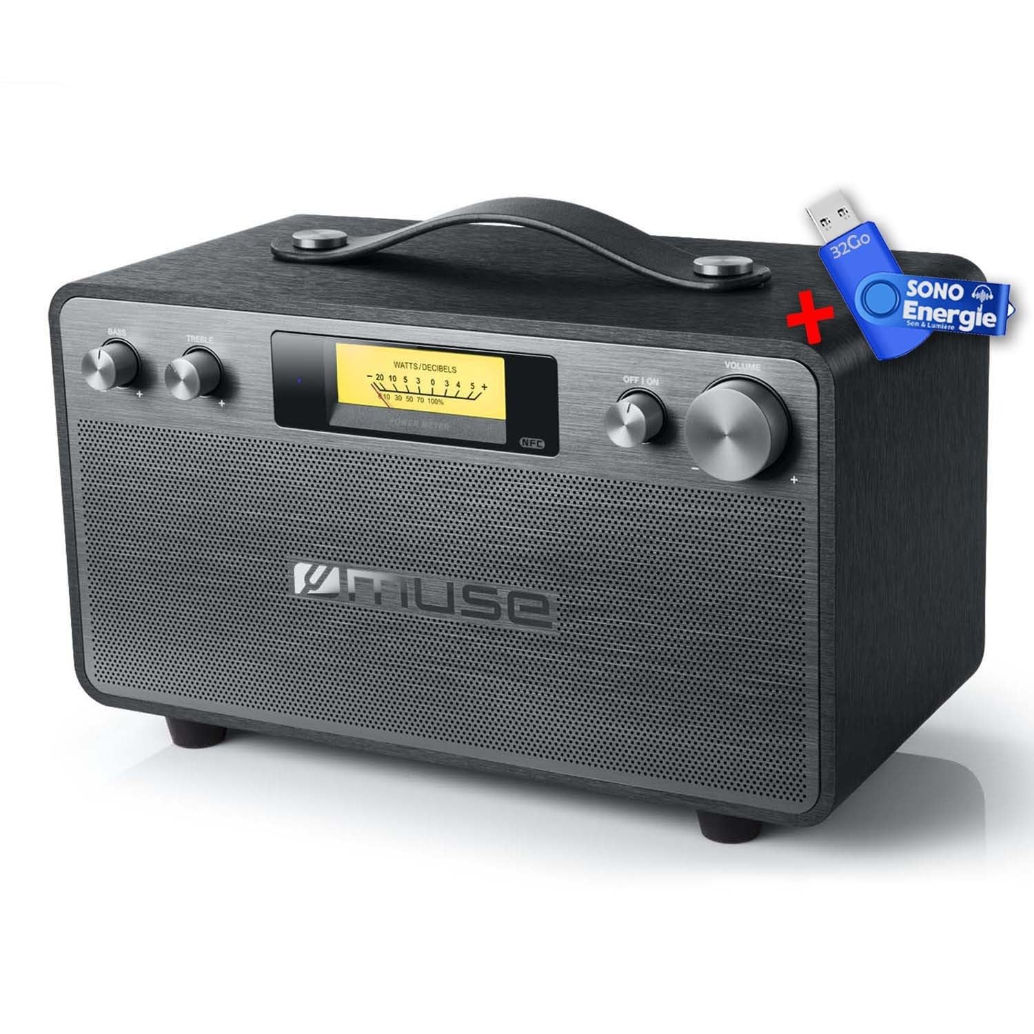 BMI Muse M-670-BT Enceinte Puissance 2x20 Watts - sans Fil Bluetooth+clé USB 32Go
