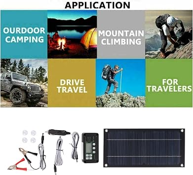 Solar Panel Kit, 600w Solar Panel Charger, Monocrystalline Silicon 100a Charge Controller Solar Panel Kit, with Extension Cable Battery Clip for Rv Outdoor Camping