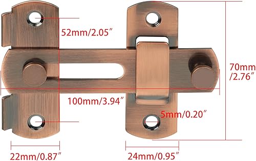 Miniatura 2 de Alise MS9001-R - Cerradura de puerta de seguridad para valla de madera de granero, puertas francesas deslizantes, herrajes de puerta de acero