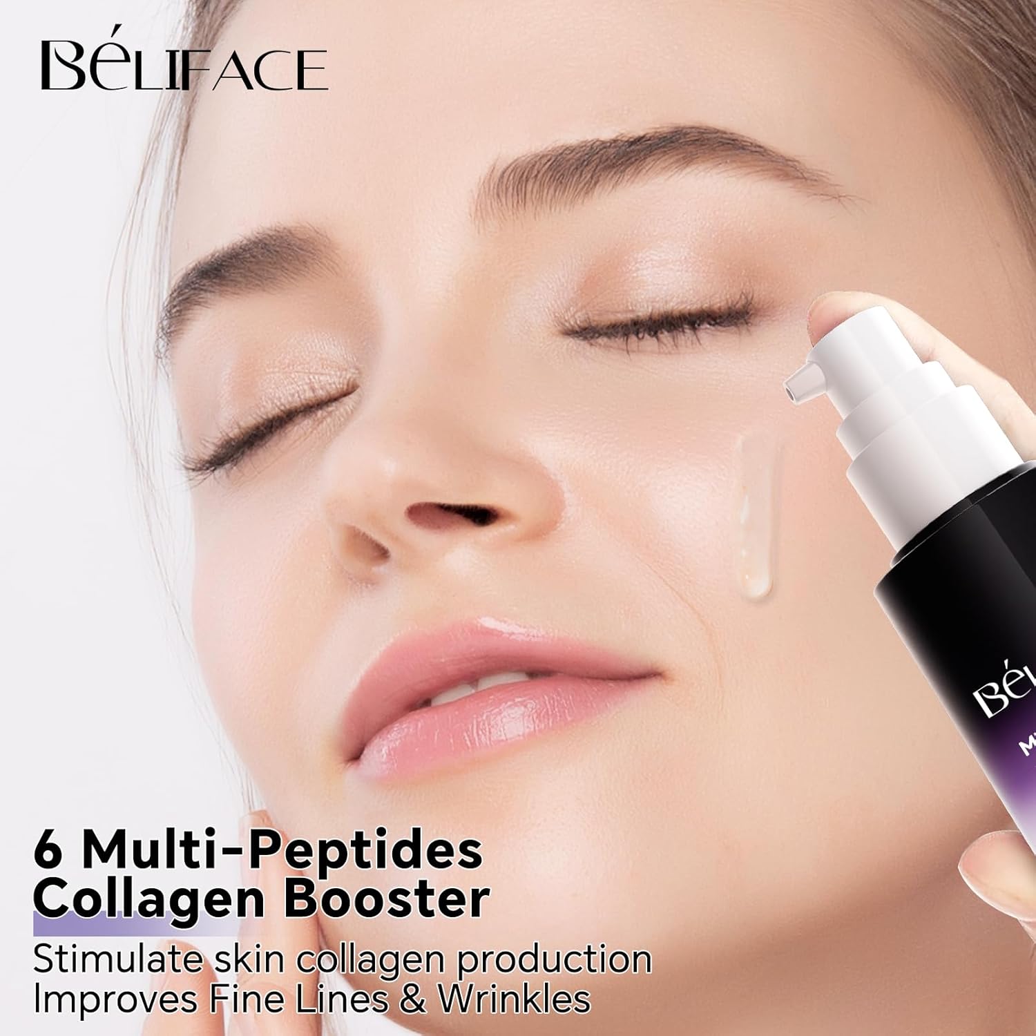 6X Peptides Face Serum for Skin Care, Hyaluronic Acid Serum for Face Anti Aging, Collagen Booster Frankly Closer Pore Reducing Serum for Fine Lines and Wrinkles, Lighten Dark Spots (1.35 Fl Oz)