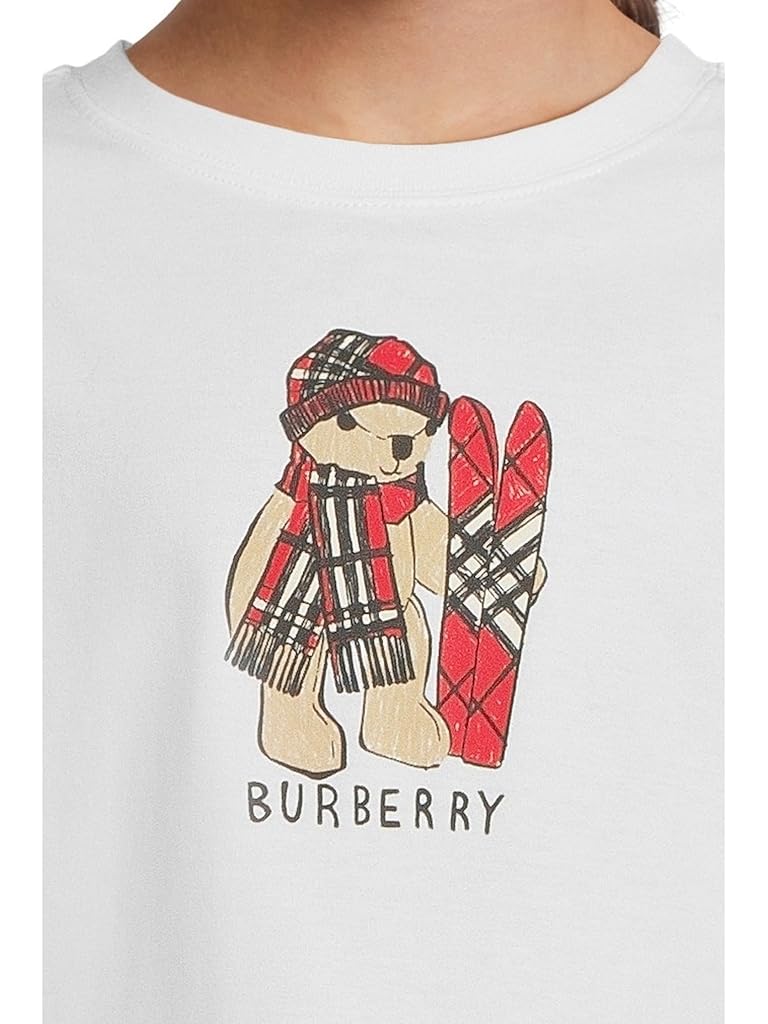 White Burberry Cedar Teddy T-shirt (big Kid)