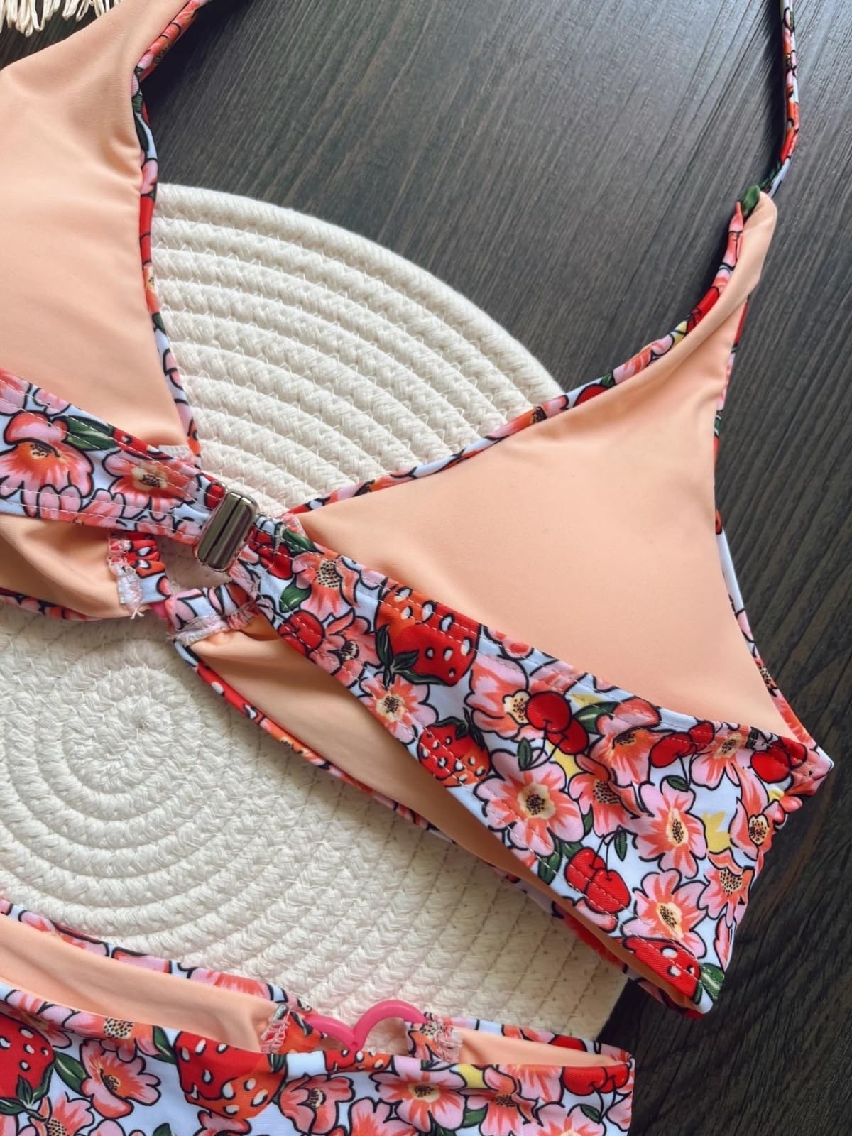 Bikini Mujer Mujeres Floral Impresión Halter Conjunto Ajustable Corbata Traje De Baño Ropa Playa-rt1887-s