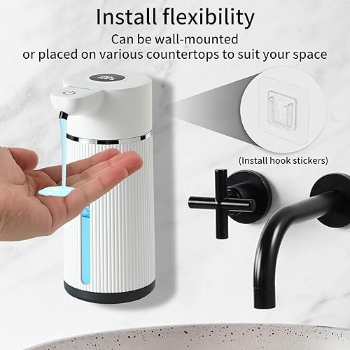 Miniatura 5 de Dispensador automático de jabón, dispensador de jabón para platos sin contacto recargable, 4 niveles ajustables, para cocina, baño, hotel,