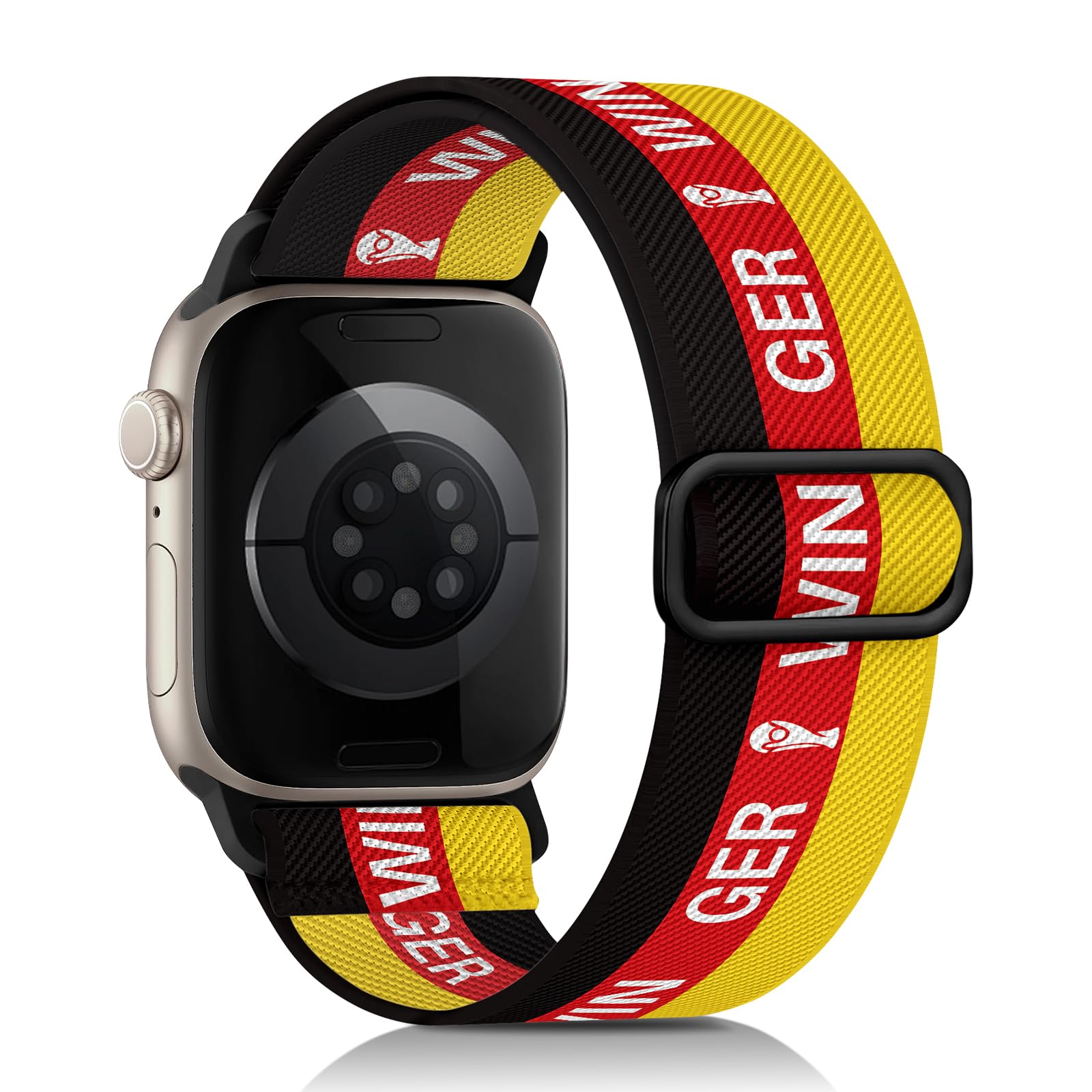 Fußball WM 2026 Flagge Armand Kompatibel mit Apple Watch Armband 38mm 40mm 41mm 42mm für Frauen Männer, Elastische Verstellbares Nylon Armband füriWatch Series 11 10 9 8 7 6 5 4 3 2 1 SE Ultra 3 2