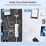 Bloc chargeur USB C, 2Pack 50W 5 ports blocs de charge rapide Type C PD adaptateur d'alimentation USBC + prise murale QC USB multiport cube pour iPhone 17 16 15 iPad Samsung S26 S25 et plus (blanc)