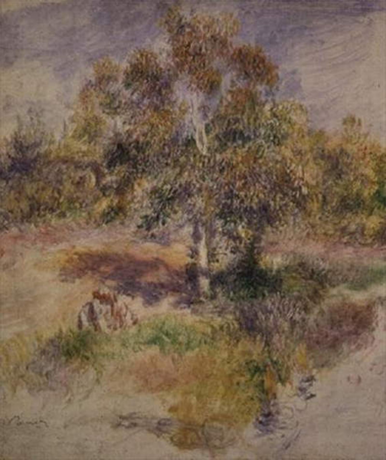 ARTXLXXBN Famous Painting Canvas Artwork Graffiti Print Study of a Tree by Pierre Auguste Renoir Portrait Canvas Image for Home Decor 60x90cm