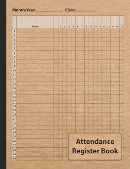 Attendance Register Book Simple Attendance Tracker with Space for 30 Names