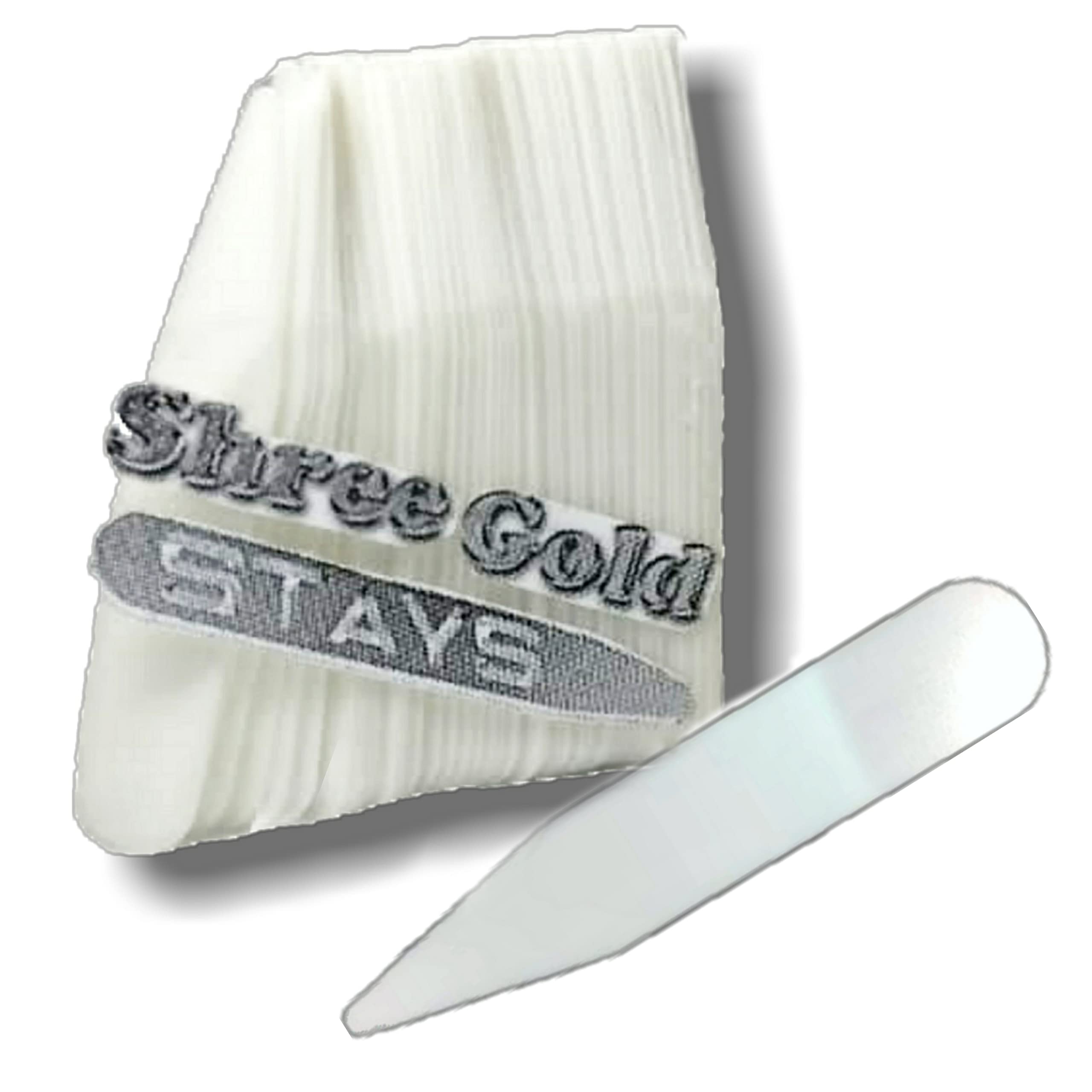 GenericShree Gold White Plastic Collar Stays Bones (2" inch) (500) Reinforcements Collar Stiffeners for Men's Shirts Formal Dress - Pack of (500)