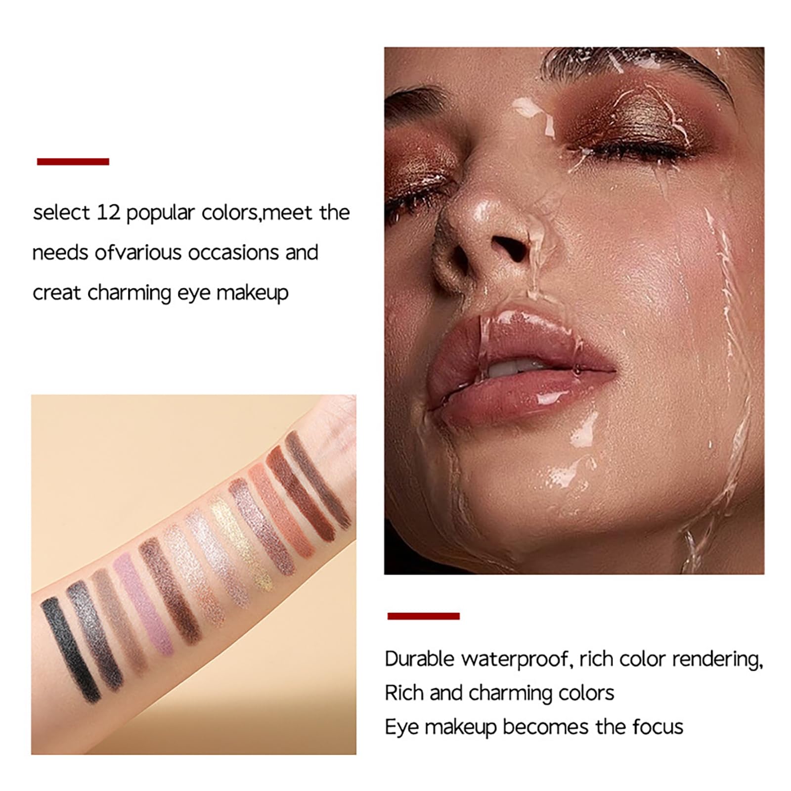 RoseFlower Matte Eyeshadow Stick, 6 Colors High Pigmented Eye Shadow Stick - Image 4