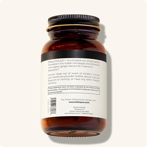 Vista 9 de Blisque Cápsulas de extracto de resina Shilajit orgánica pura del Himalaya Auténtico y natural Grado dorado A Contiene ácido fúlvico