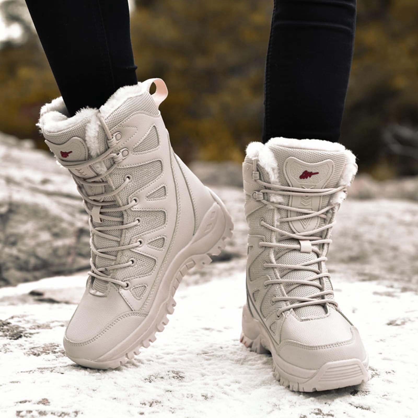 CUTEHEELS Męskie i damskie zimowe buty outdoorowe, wodoszczelne, antypoślizgowe buty trekkingowe