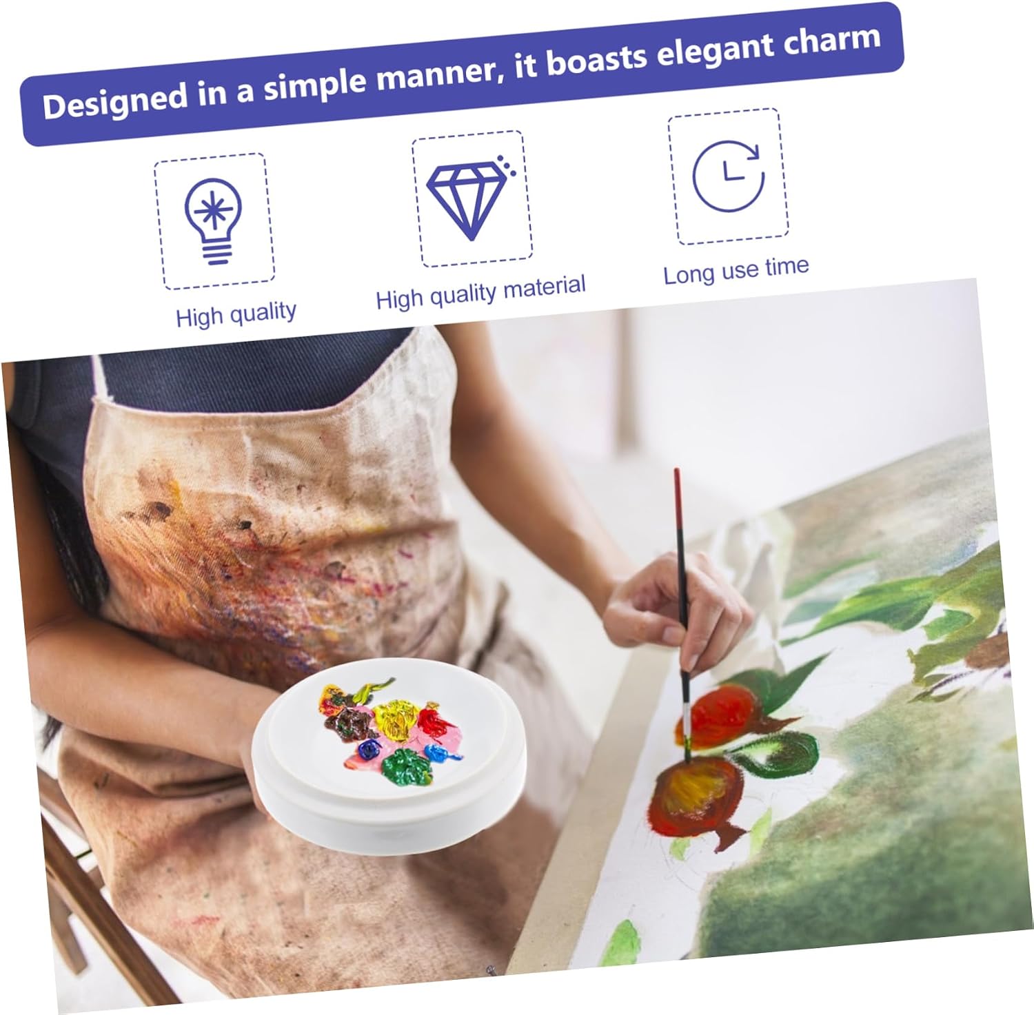 DOITOOL Porcelain Mixing Palette Watercolor Pigment Tray Ceramic Mixing Tray Eco-Friendly for Chinese Ink Painting Art Supplies
