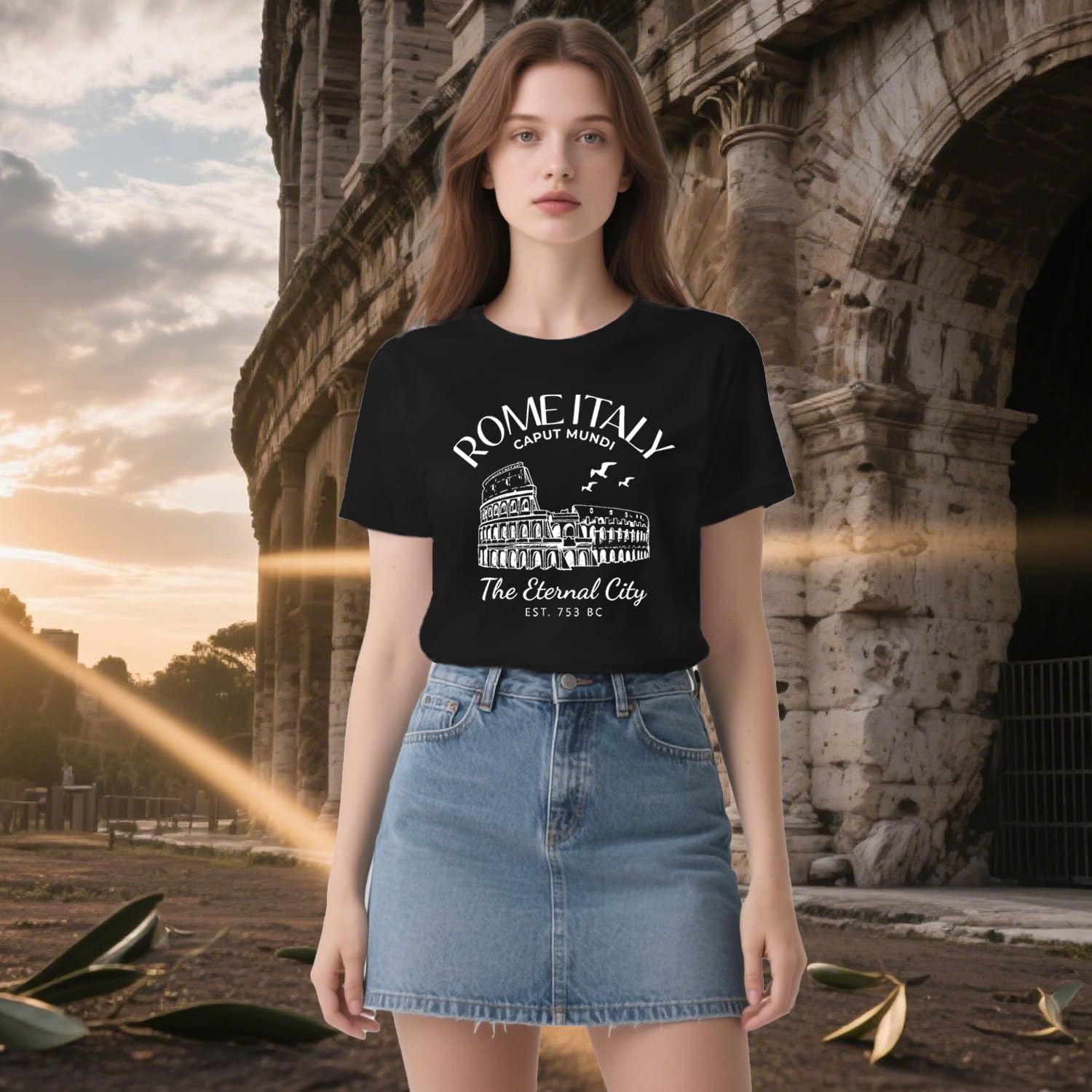 Travel Shirts for Women Rome Italy Travel T-Shirt The Eternal City Print Tee Tops image 3