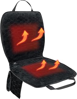 MYDAYSOUTDOOR Portable Heated Stadium Seat Cushion for Bleachers - USB Foldable Heated Camping Chair Pad, Black