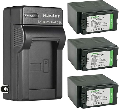Miniatura 8 de Kastar Paquete de 1 cargador de batería CGA-D54 y cargador de pared de CA para Panasonic AG-DVC80 AG-DVC80P, AG-DVC180 AG-DVC180A, AG-DVX100,