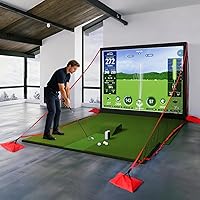 Vista 6 de TOBWOLF Golf Hitting Net, 10 x 7ft Heavy Duty Golf Practice Net for Garage with Sandbags, Training Net Fit Indoor Golf Simulator Outdoor Backyard