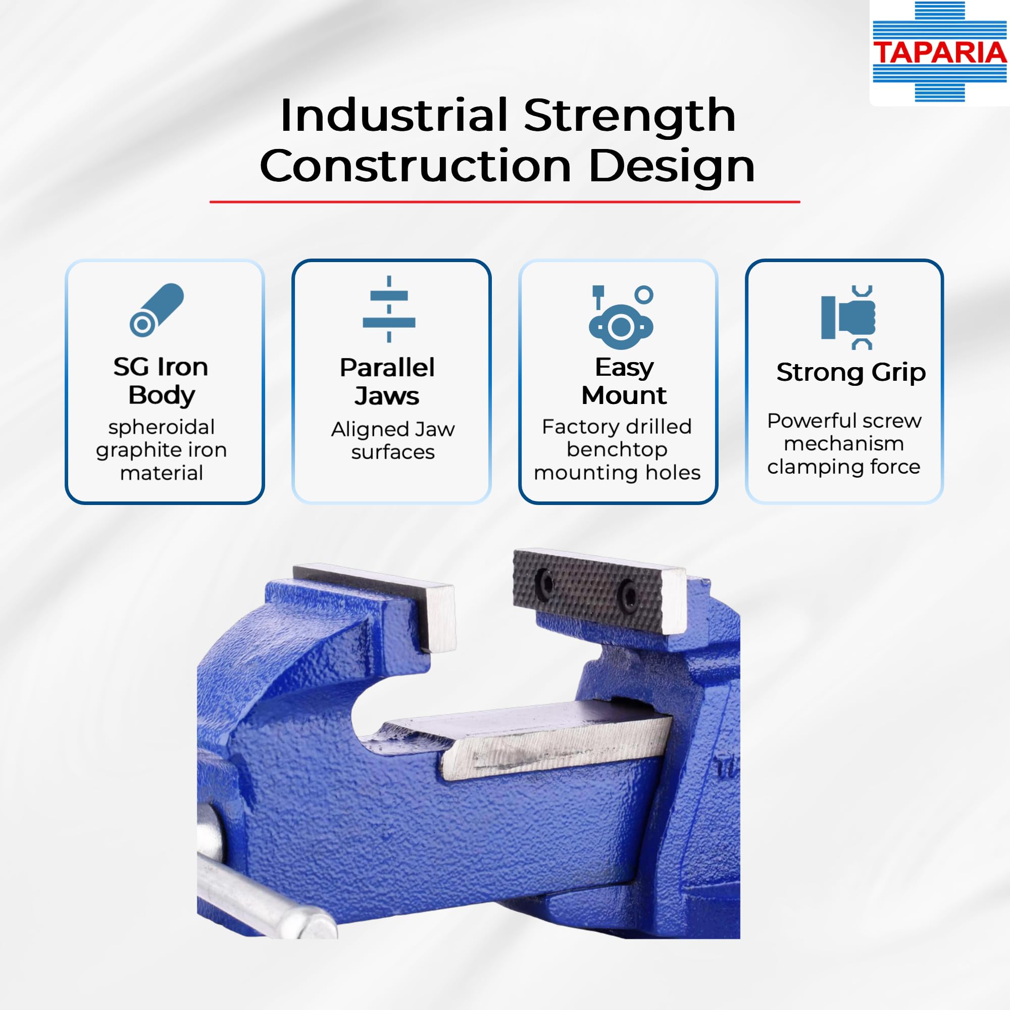 TAPARIA Bench Vice Fixed Base 75mm 1