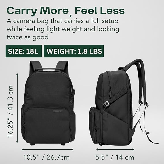 BREVITE Jumper Compact Camera Backpack 2026 Edition, Triple Black, 18L US, Jumper