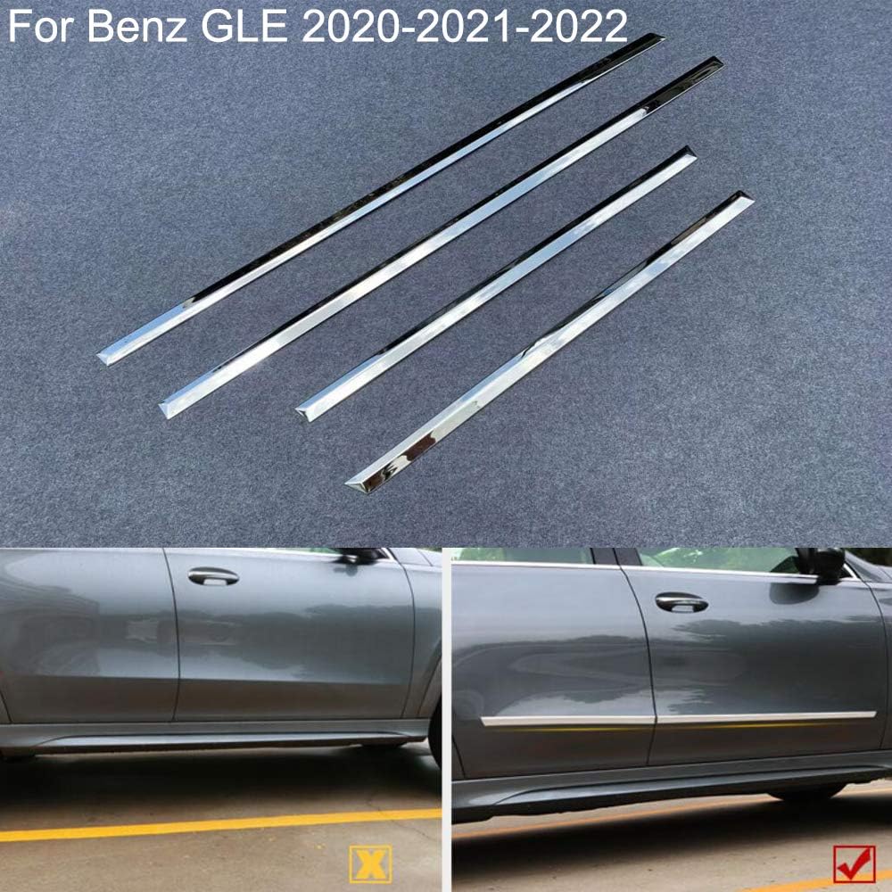 Chrome Car Body Door Side Molding Trim sill Cover Guard Compatible for M.Benz GLE 2020-2021-2022-2023