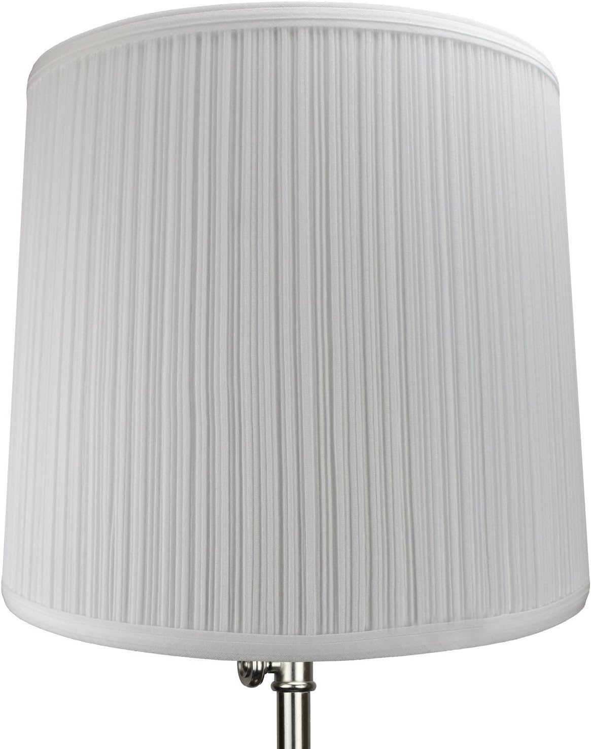 FenchelShades.com Lampshade 12" Top Diameter x 14" Bottom Diameter x 12" Slant Height with Washer (Spider) Attachment for Lamps with a Harp (Pleated White)
