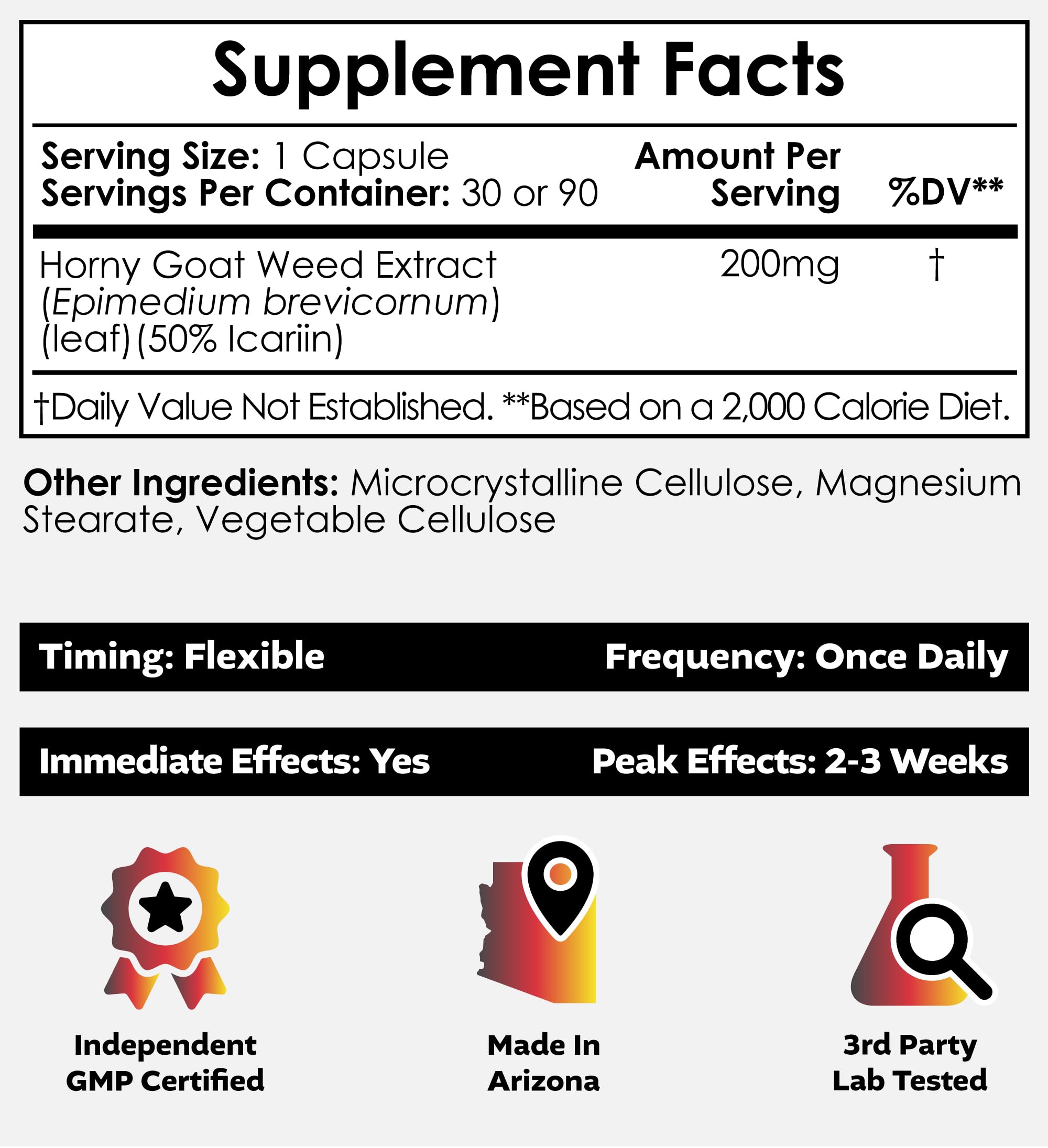 Nootropics Depot Horny Goat Weed Capsules | 200mg | 30 Count | Minimum 50% Icariin | Epimedium brevicornum — Amazon image 3