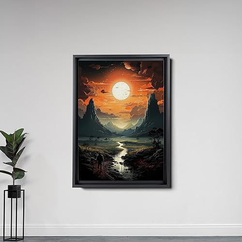 Miniatura 7 de Canvas Framed Canvas Wall Art Wood Panel, Night Riders, Two Cowboys Print, Night Scene Print, Cowboy Riding Horse Art, Nature Prints, Canvas, Wall