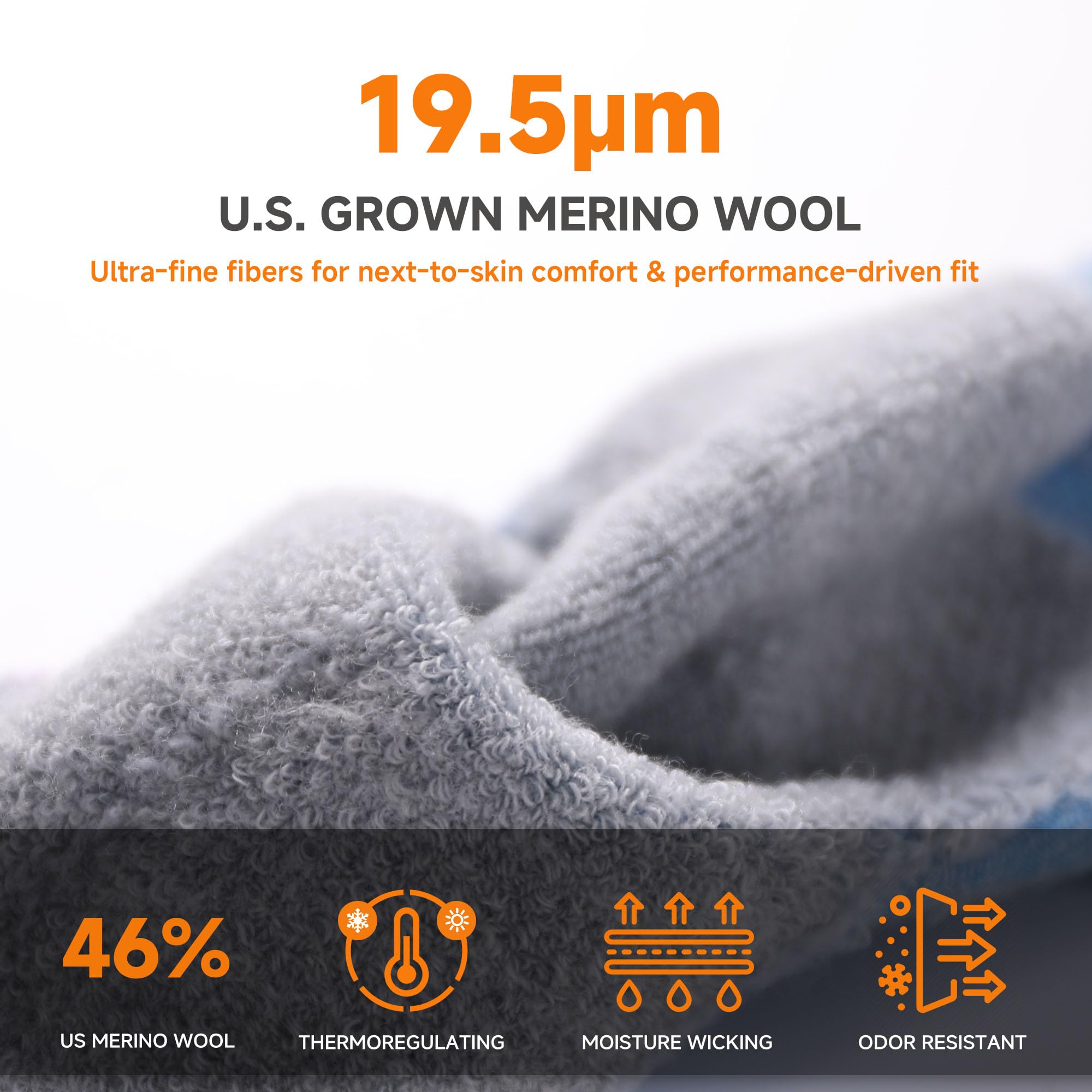 SAMSOX 2 Paar Wandersocken aus Merinowolle, hergestellt in den USA, leicht, mit Kissen, Crew-Socken für Herren und Damen (Sierra)