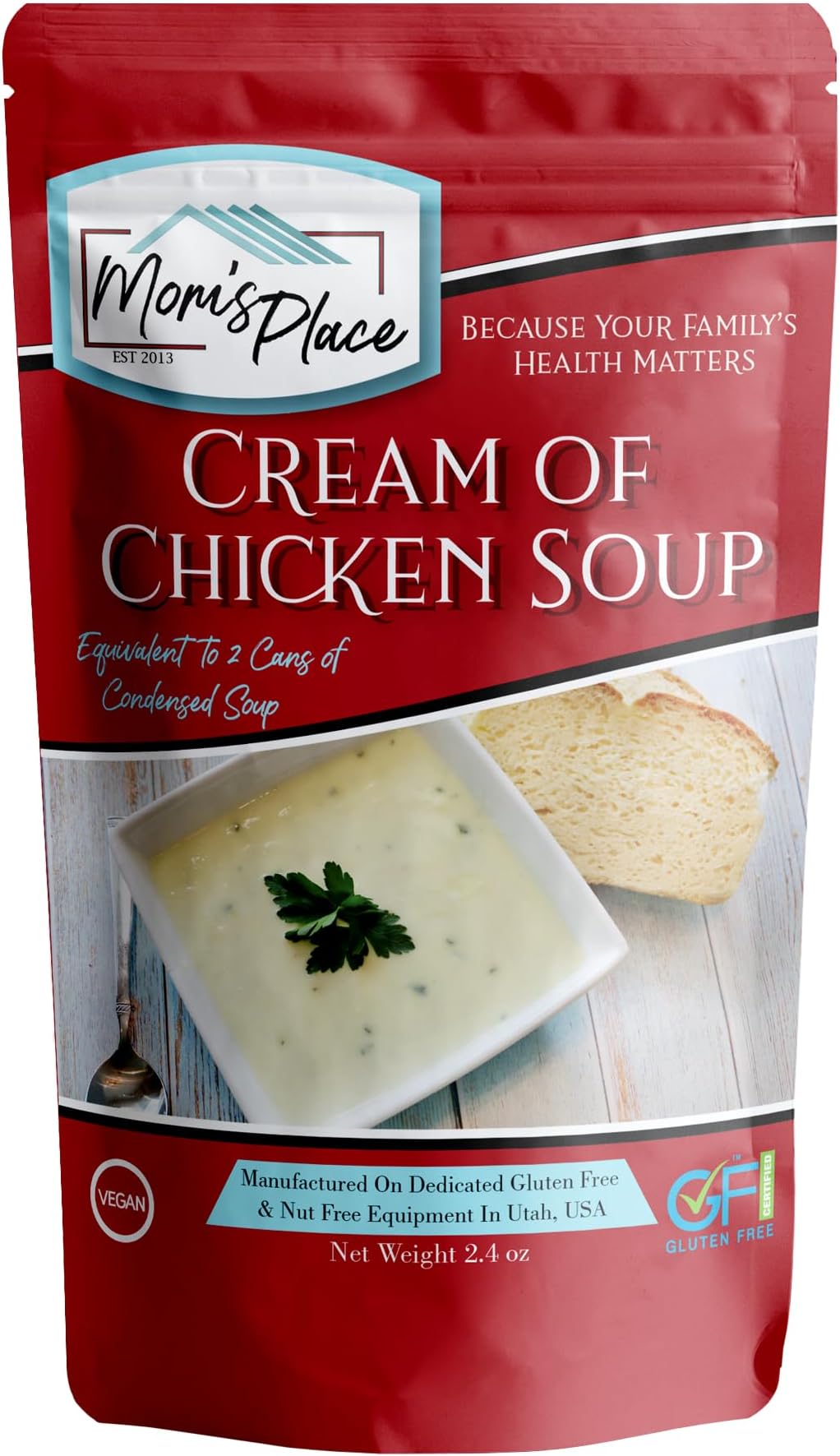 Mom’s Place Gluten Free & Dairy Free Cream of Chicken Soup Mix, Equal to 2 Cans of Condensed Soup