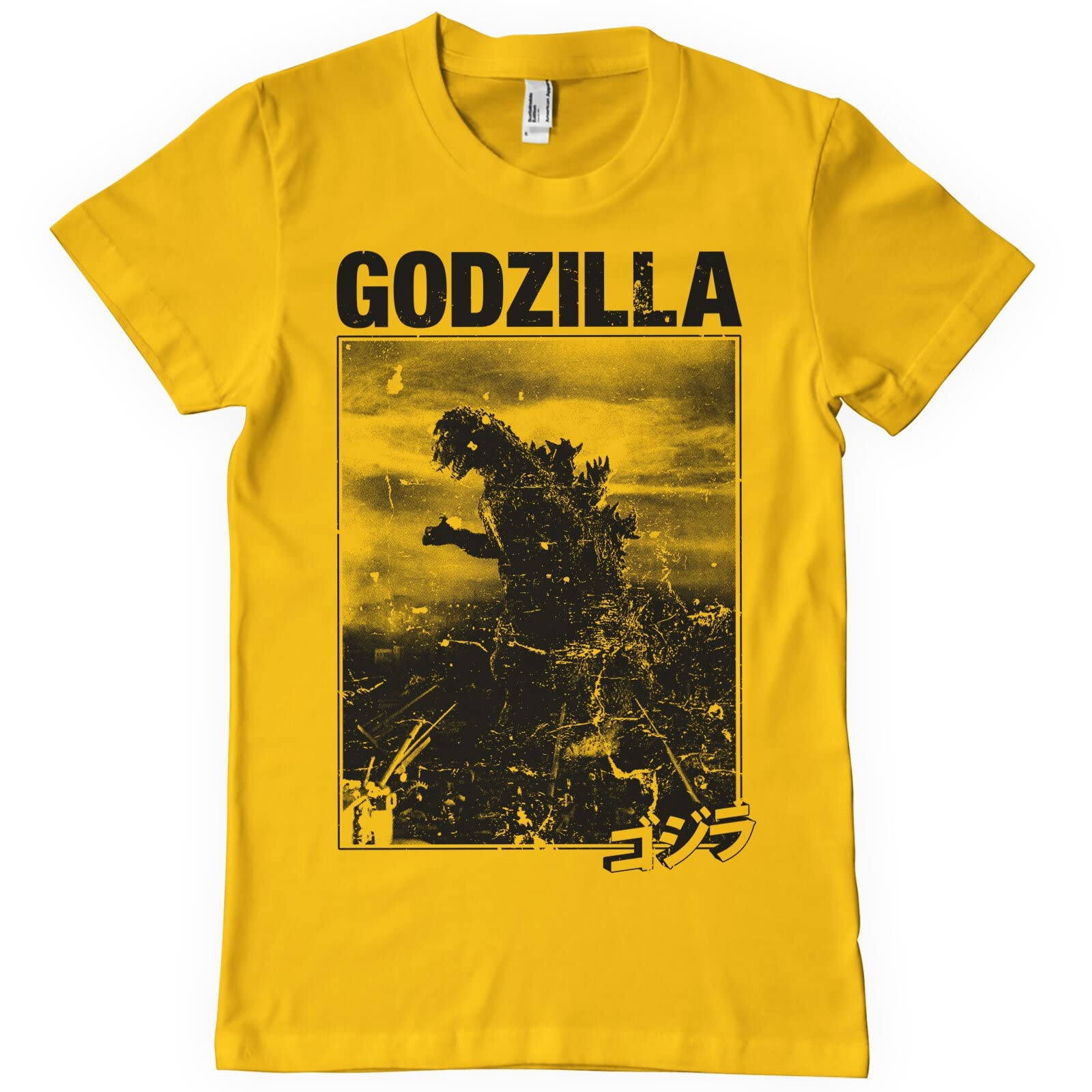 Godzilla Officially Licensed Vintage Mens T-Shirt (Gold), Large