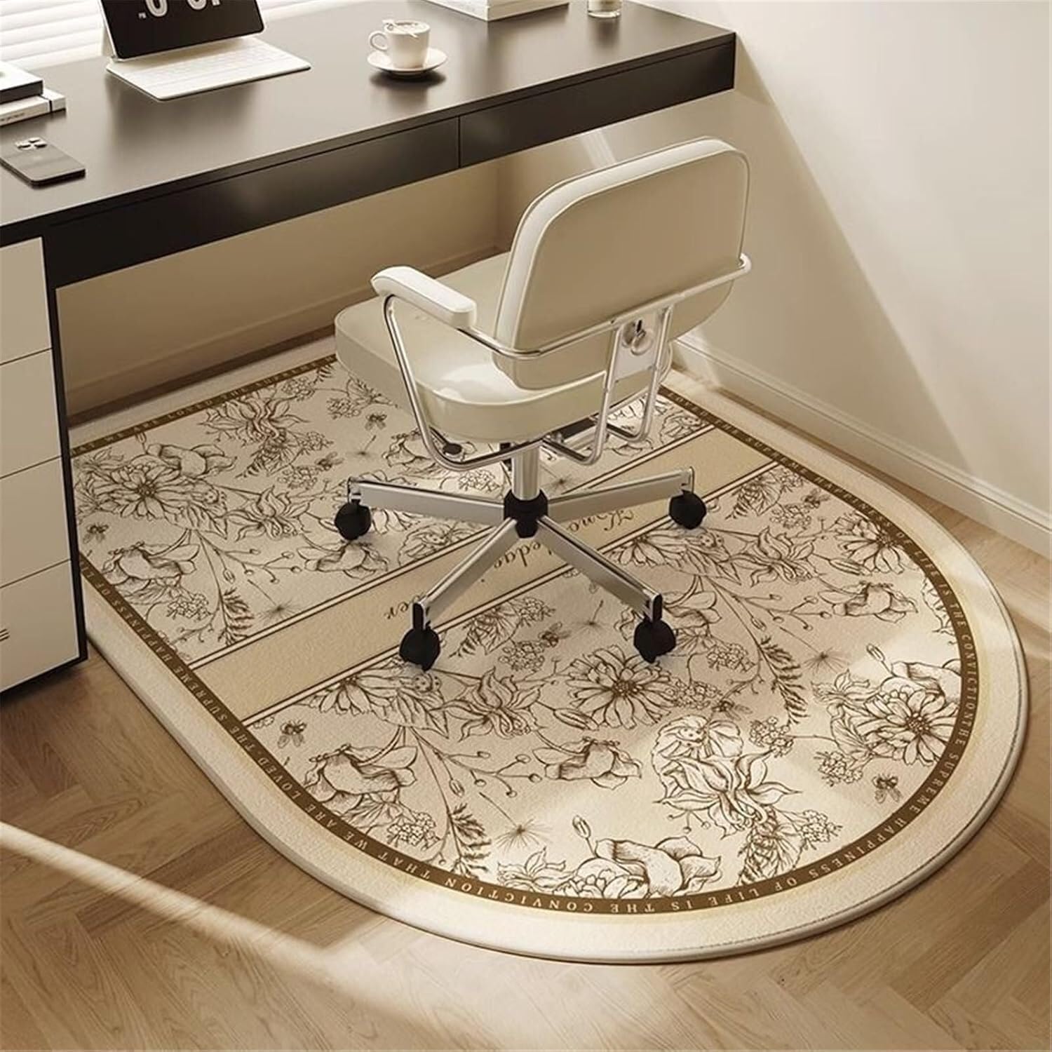 WaiDXn Multi-purpose Protective Mat For Hardwood Floors, Suitable For Computer Office Chairs With Castors(Braun,100x120cm)