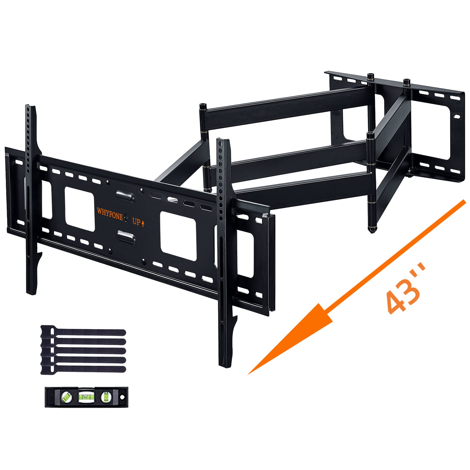 Soporte TV Pared con Brazo Articulado Extralargo de 1080 mm para Planas y Curvas de 50-100 Pulgadas, Soporte Pared TV de Giratorio Inclinable y Extensible, hasta 75 kg, VESA Máx 800x600 mm