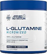 Applied Nutrition L Glutamine Powder - Amino Acid, Muscle Strength & Recovery, Boosts Immune System, Unflavoured (250g - 50 Servings)