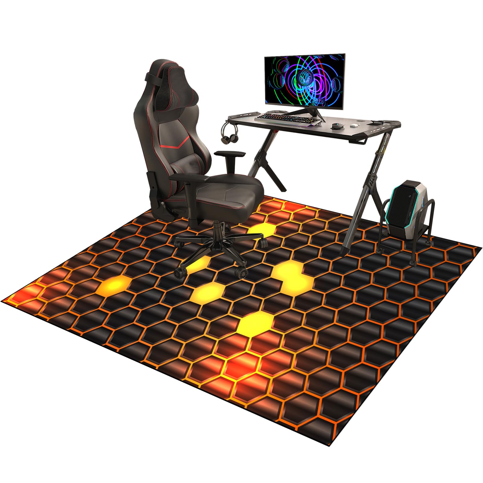Tapis antidérapant sous chaise de bureau en tissu 120x140cm