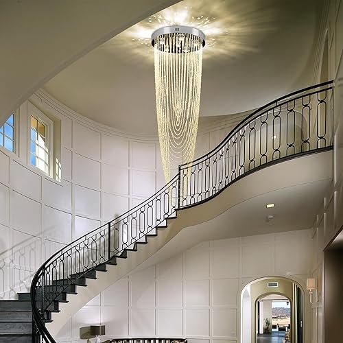 Miniatura 8 de Finktonglan Candelabro LED de cristal moderno de 16 pulgadas, lámpara de techo de montaje empotrado, lámpara de comedor de flores para sala de