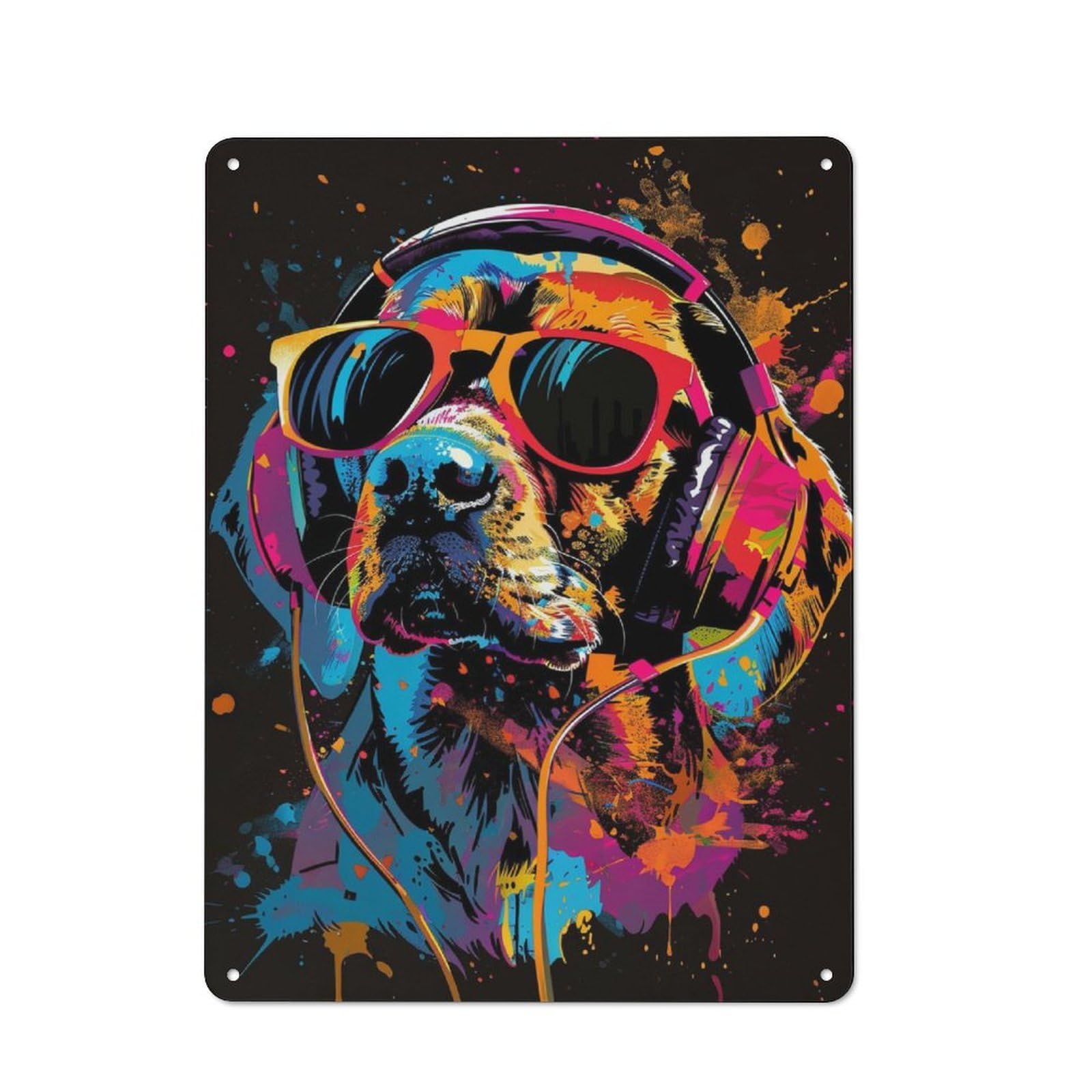 Junmoney Beagle Colorful Tin Sign 40X30cm With For Pub Or Café, Rustic Decor, For Kitchen, Dining Room And Home Bar Wall Decor