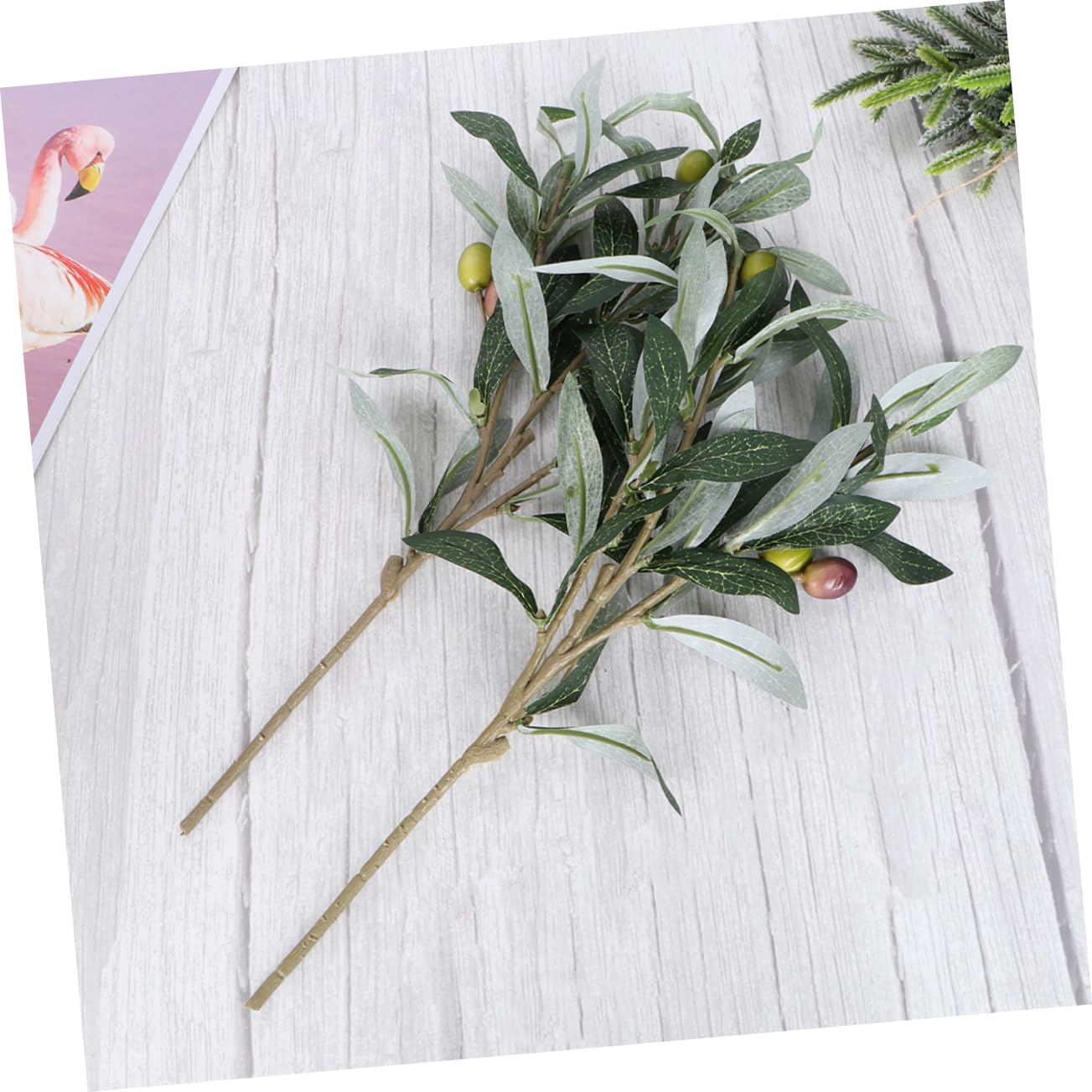 Garneck 4 Set Eleganti Rami Di Ulivo Artificiali Rami Di Ulivo Rami Di Albero Finti Per Casa Ufficio 3 Pezzi * 4