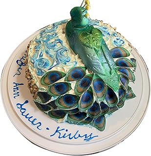 30 Green Purple Edible Wafer Paper Peacock Feathers Cake Cupcake Toppers Decoration