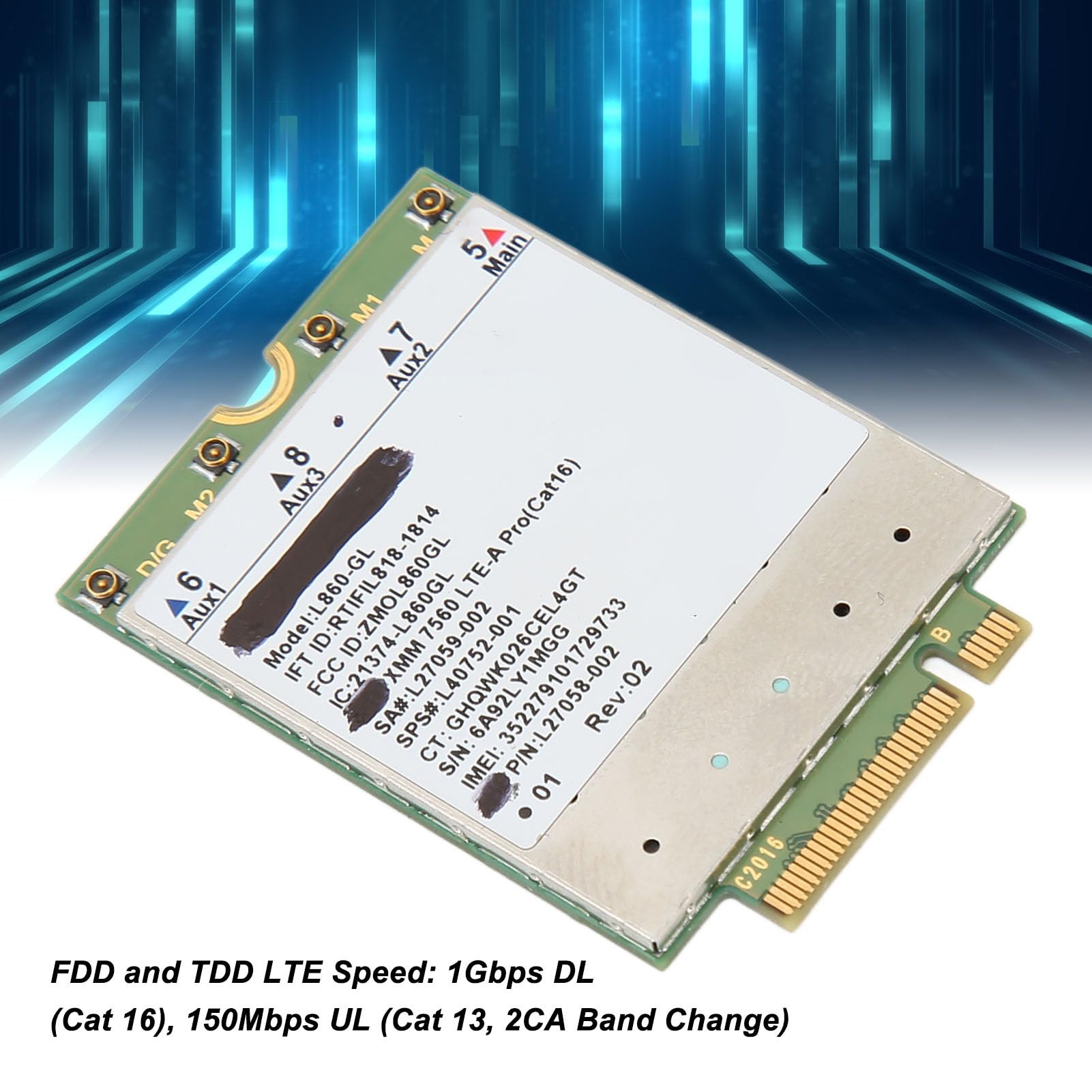 Jectse L860 GL Carte WiFi M.2 LTE FDD TDD Haute Vitesse 1 Gbps DL pour Laptop