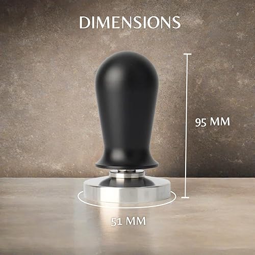 Miniatura 2 de Manipulación de café expreso calibrada de presión constante, base plana de acero inoxidable inoxidable, mango de aluminio negro, presión precisa, se