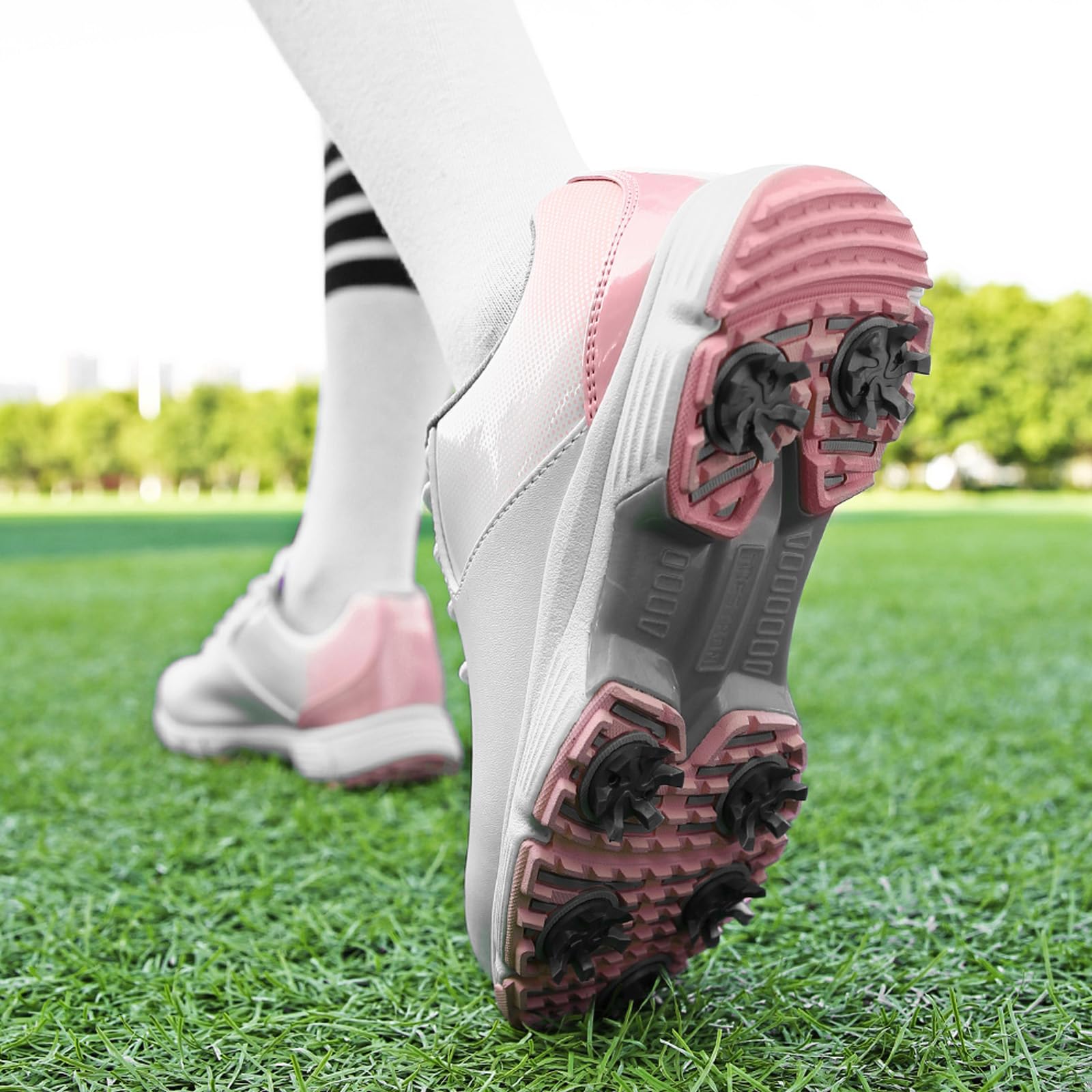 LZQpearl Chaussures de Golf à Crampons pour Femmes, Imperméables et Antidérapantes Tailles 36-43