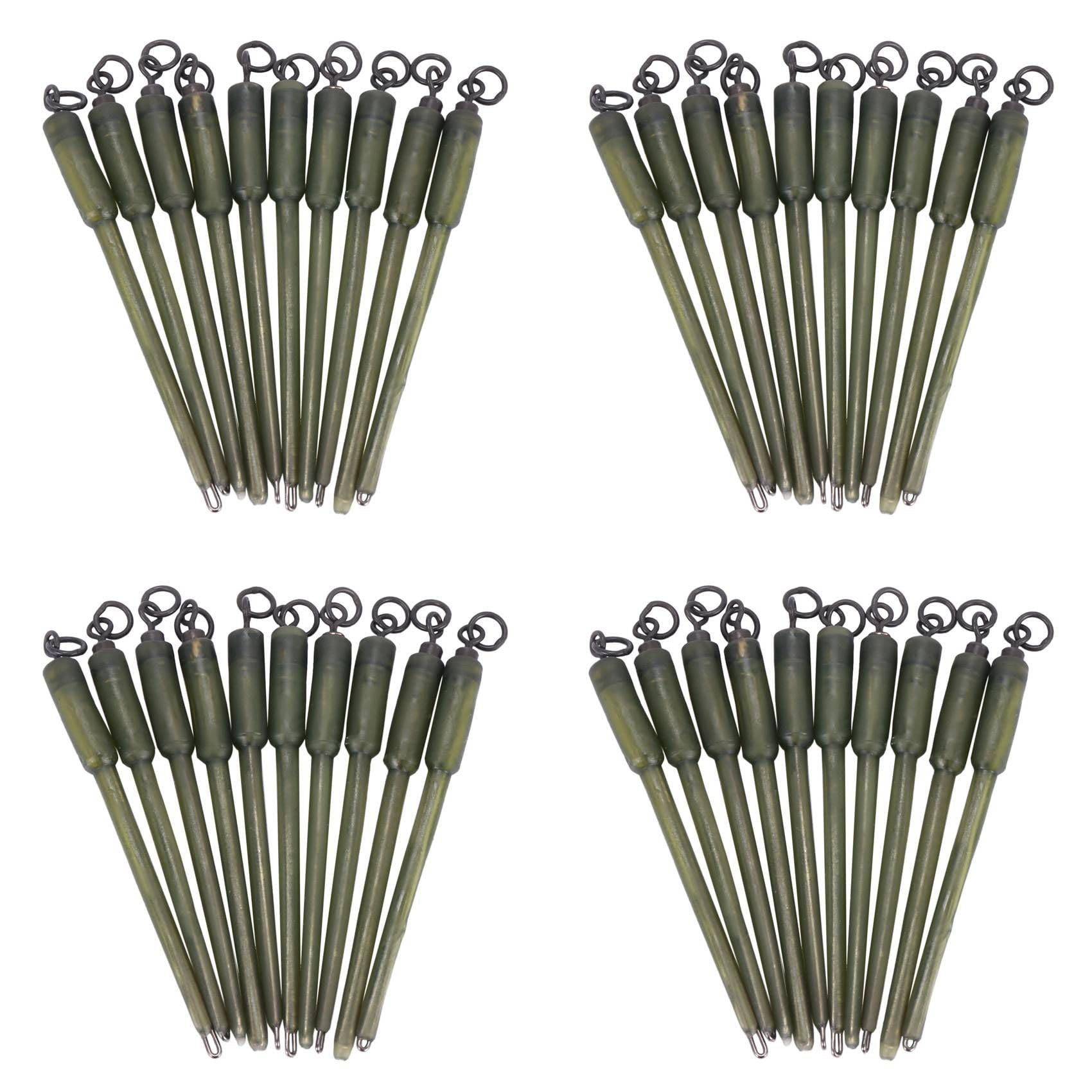 40Pcs Carp Fishing Connector Swivels PVA Tube Bags Stems Solid Bag Stems Lead Insert End Terminal Tackle Mash