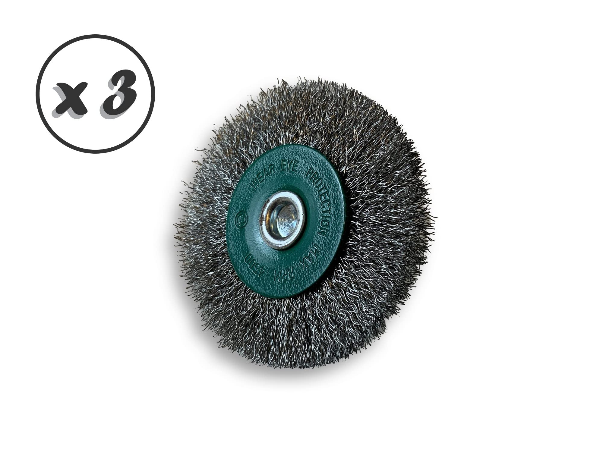 Kibros Lot 3 brosses circulaires tige Ø 75 mm inox souple 12 mm