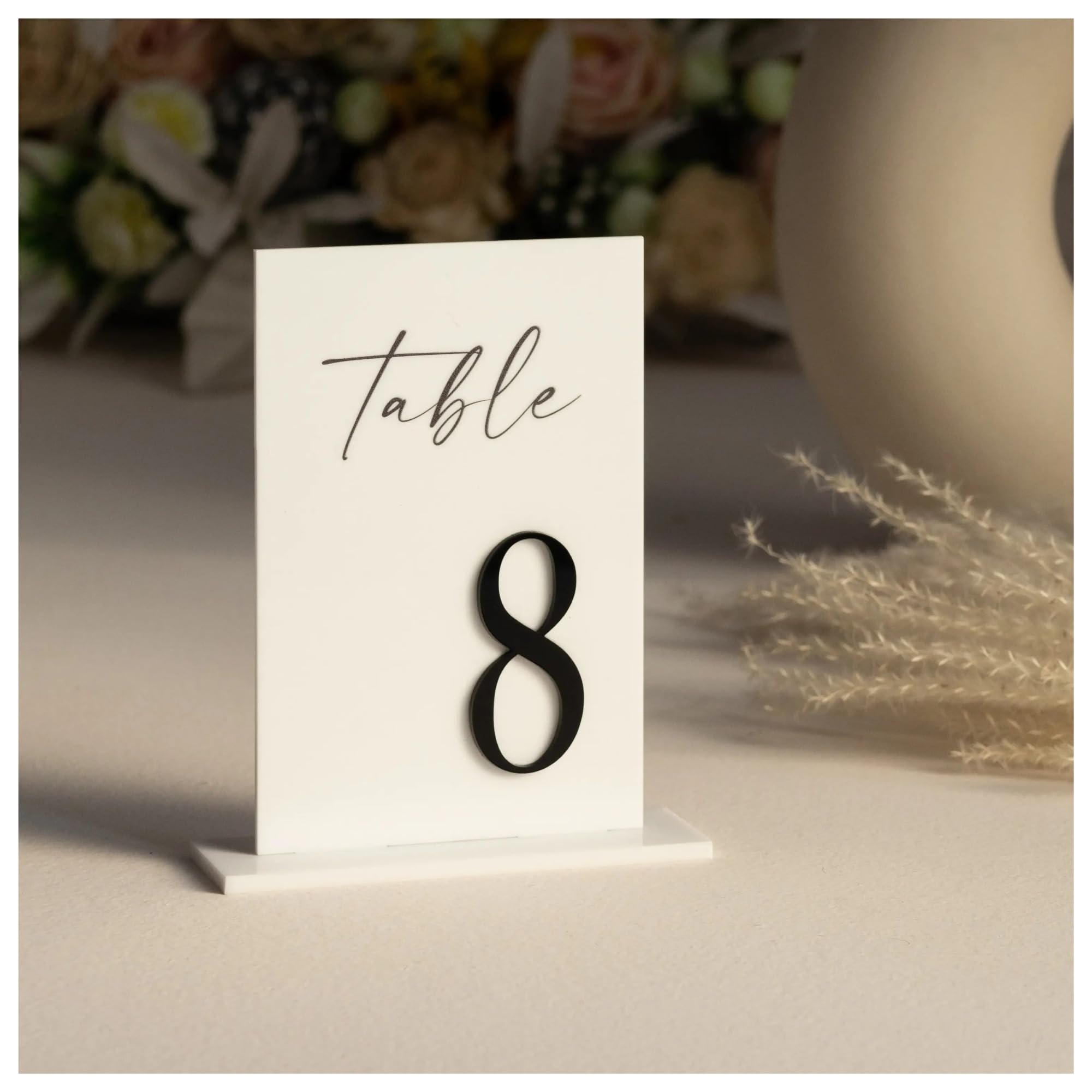 Porte Nom Table Noms de tables en acrylique forme carrée