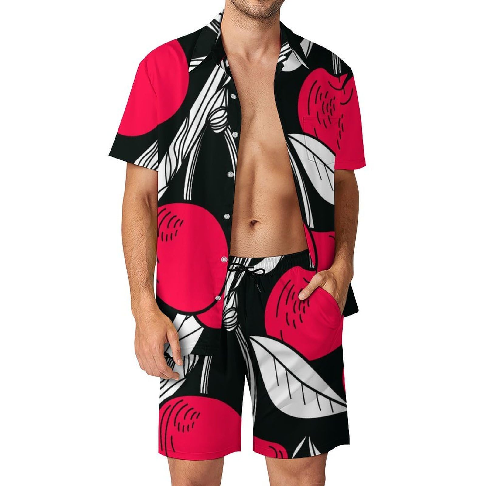 Chemise Hawaïenne Homme Ensemble Léger Anti-Transpiration Été - 8