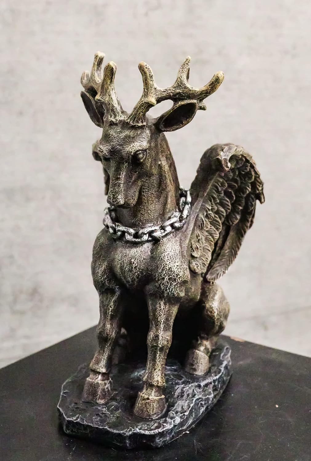 Ebros Gift Sitting Winged Pegasus Stag Horned Gargoyle in Stoic Pose Statue 6.25" Tall Fantasy Legends Gothic Dungeons and Cathedrals Collectible Decor Figurine