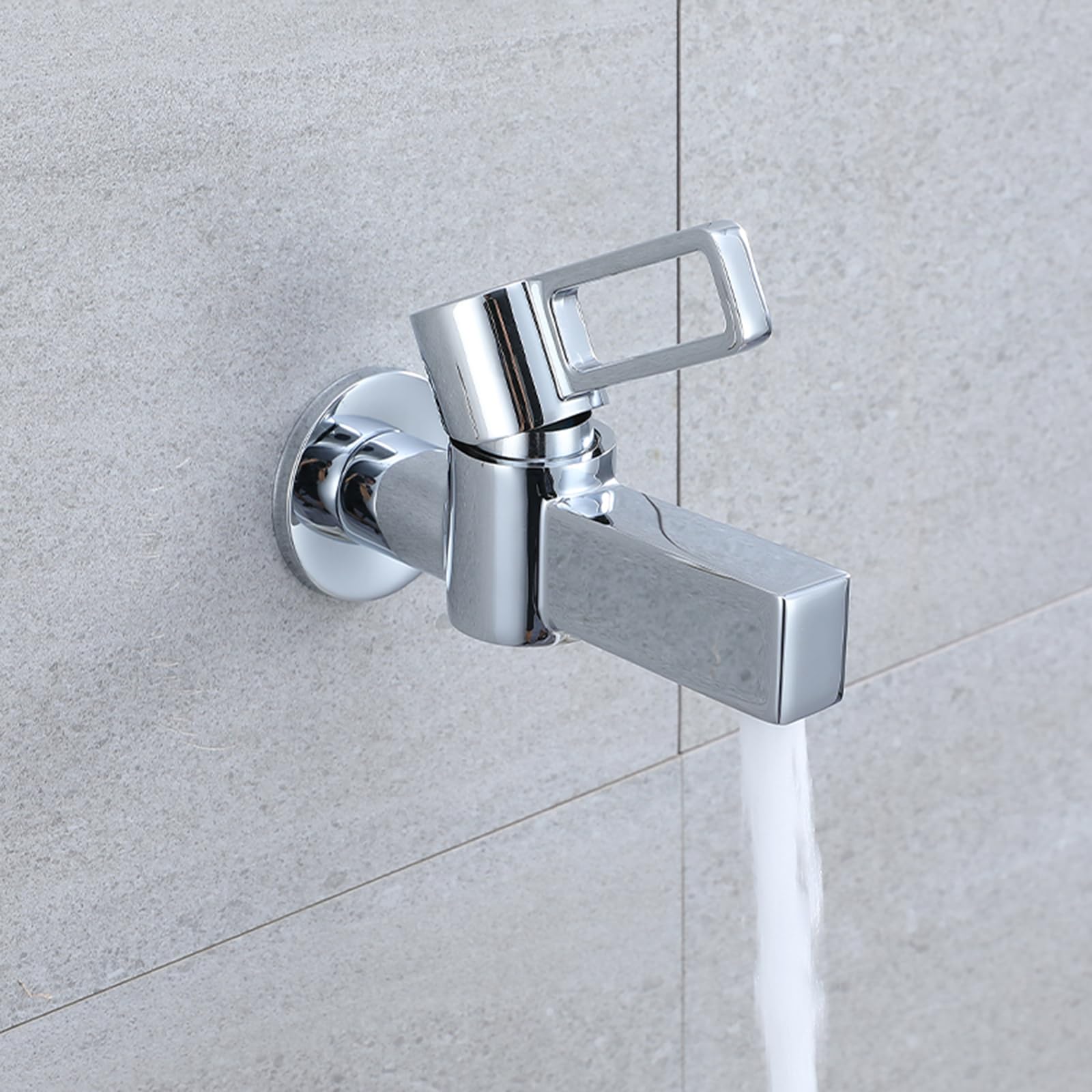 ANVLOJRIH Single Cold Water Basin Tap Brass Outside Tap Wall Mount Mop Pool Faucet Chrome