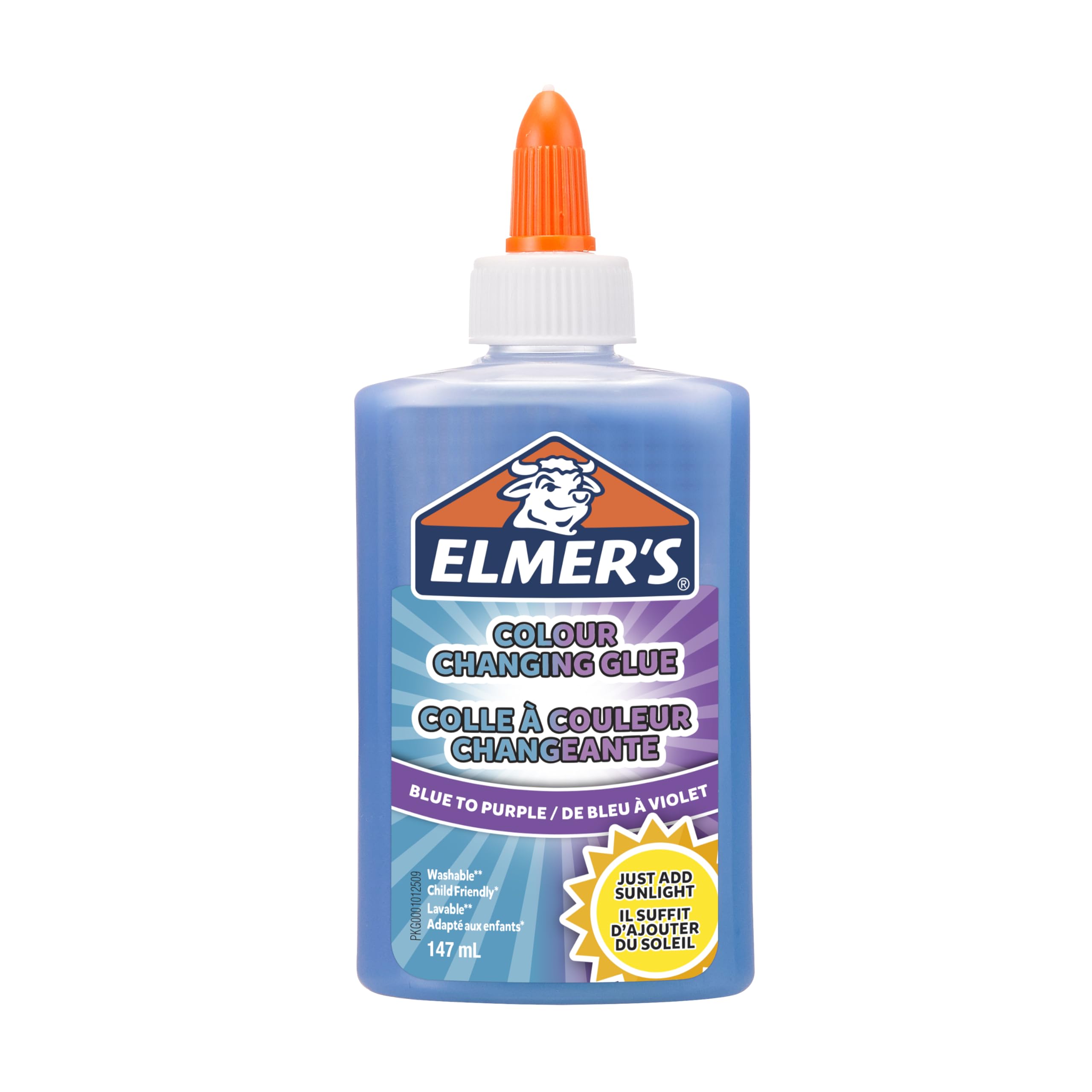 Elmer's Zestaw Slime zmieniający kolor | Materiały Slime zawiera klej zmieniający kolor i magiczny płynny aktywator slime, aktywuje światłem UV, nadaje się do prania i przyjazny dla dzieci, 4 sztuki