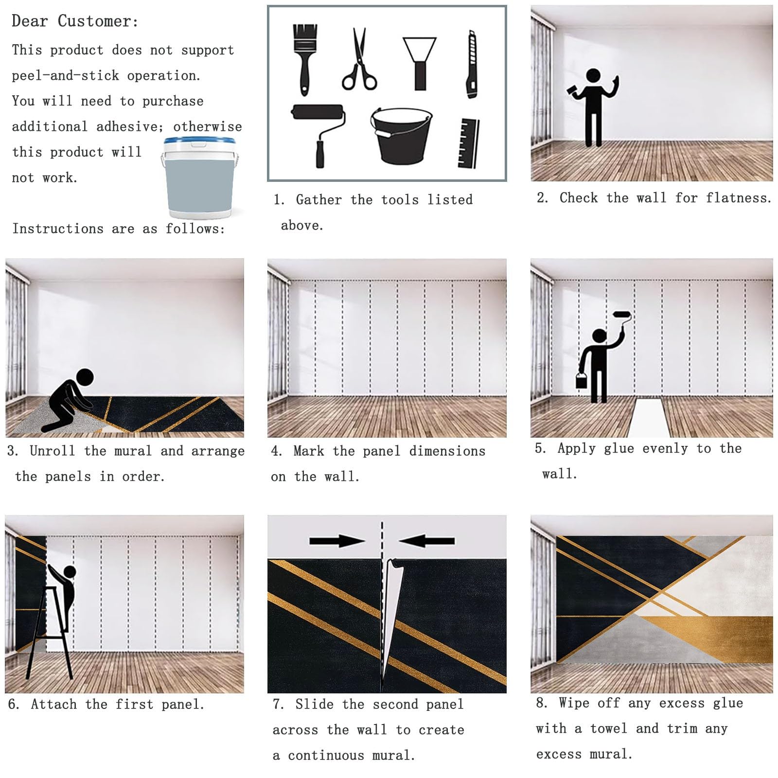 Tapeta 3D z włókniny minimalistyczne linie 350 x 256 cm tapeta ścienna salon sypialnia dekoracja ścienna czarno-biała