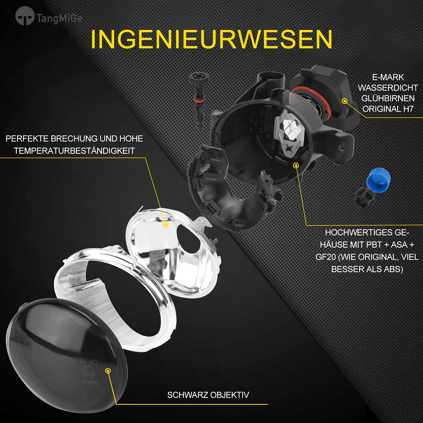 TangMiGe Fendinebbia compatibile con BMW E70 E81 E83 E84 E87, X1 X3 X5, Serie 1 CPE/CONV, per paraurti standard/aerodinamici, fari non adattivi, 2003-2015, 1 Paio (Fumo Nero)