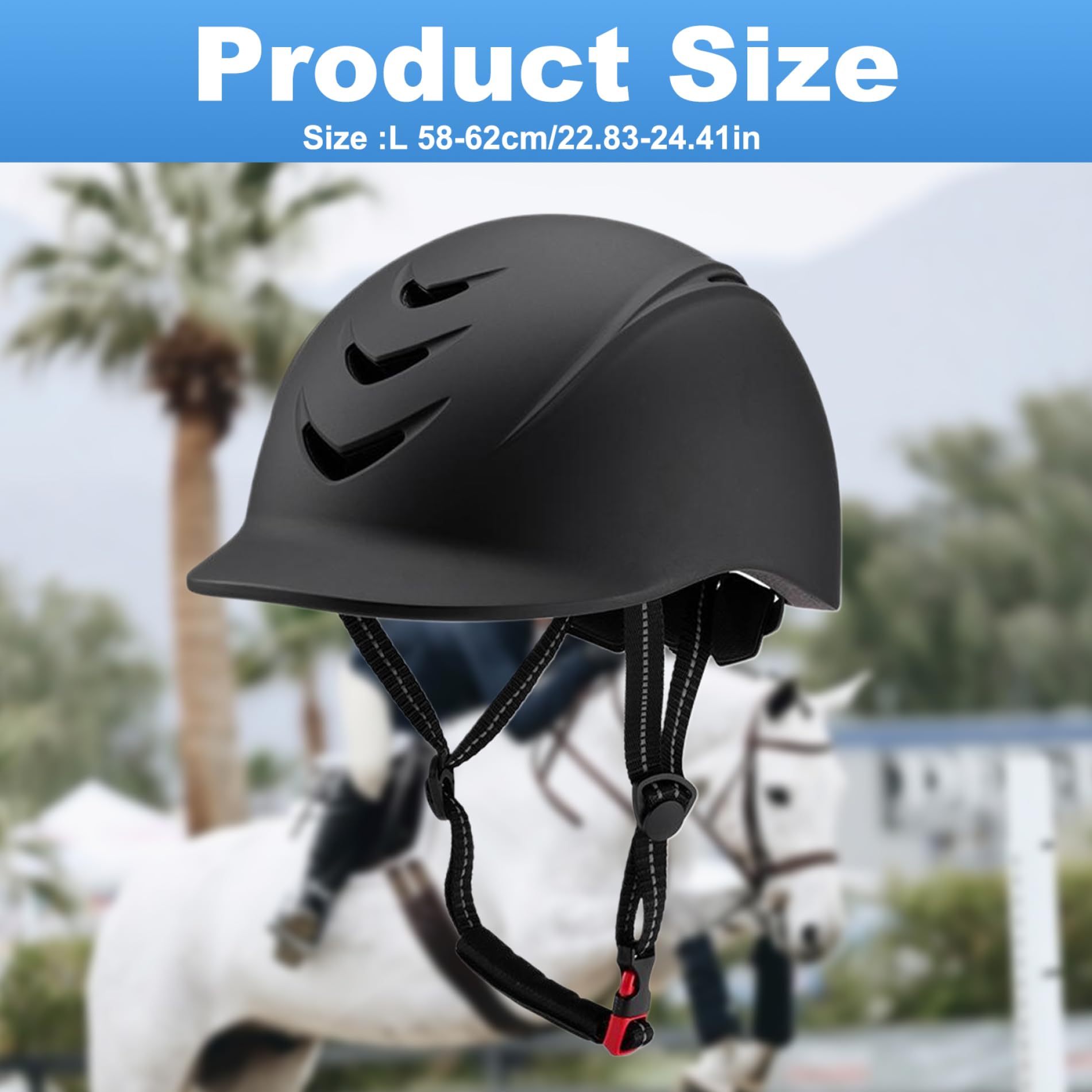 Casco para Montar a Caballo, Casco Ecuestre con Acolchado Suave y Correa Ajustable, Seguro anticolisión para Hombres, Mujeres y jóvenes